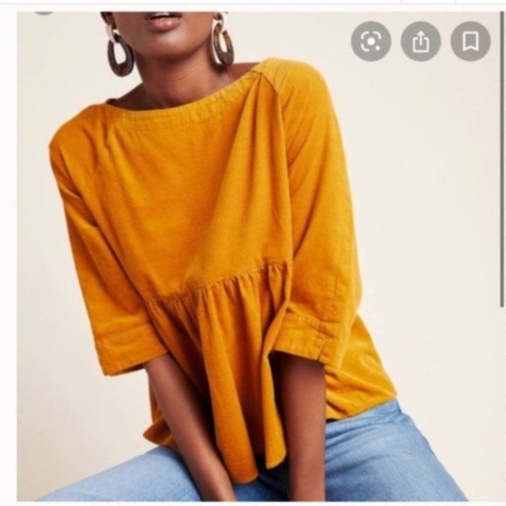 Anthropologie Mustard Yellow Blouse